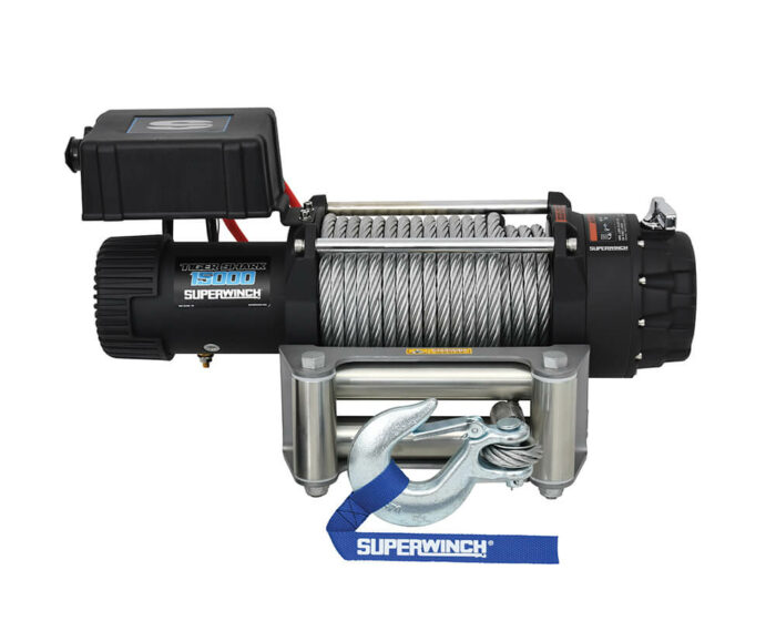 Superwinch Tiger Shark trailer winch with wire cable