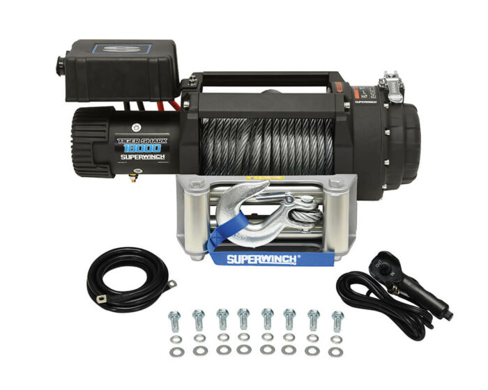 Electric winch with wire cable