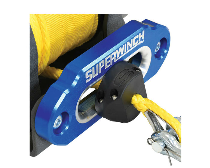 Superwinch lierhaak snubber in gebruik